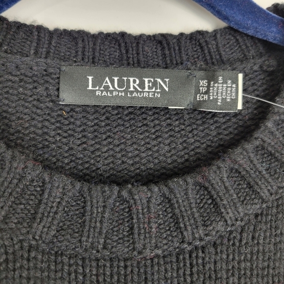 NWT LAUREN Ralph Lauren Fair Isle Sweater Wool Blend in Black Blue Cream Size XS - Picture 11 of 13